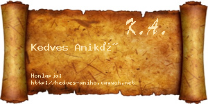 Kedves Anikó névjegykártya